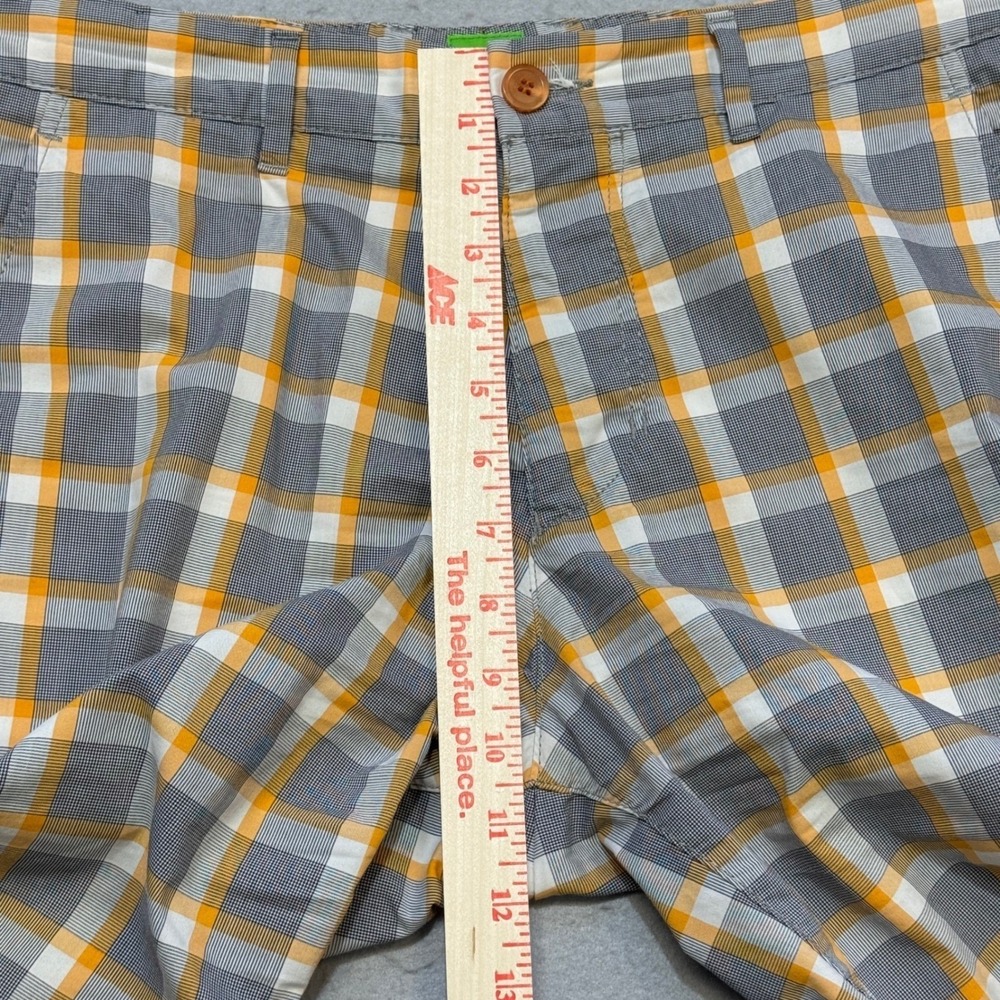 BOSS HUGO BOSS Regular Fit Plaid Shorts Mens 30 Orange Grey Checkered Golf - Picture 5 of 9